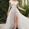 Dresses * | Cinderella Divine A1038W Off Shoulder Long Wedding Dress Best Quality Off White