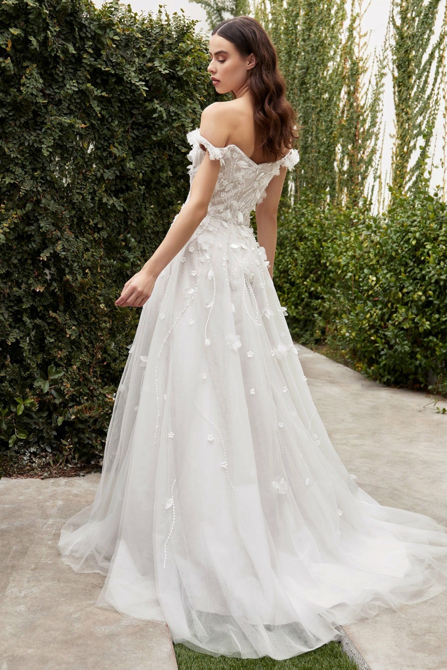 Dresses * | Cinderella Divine A1038W Off Shoulder Long Wedding Dress Best Quality Off White