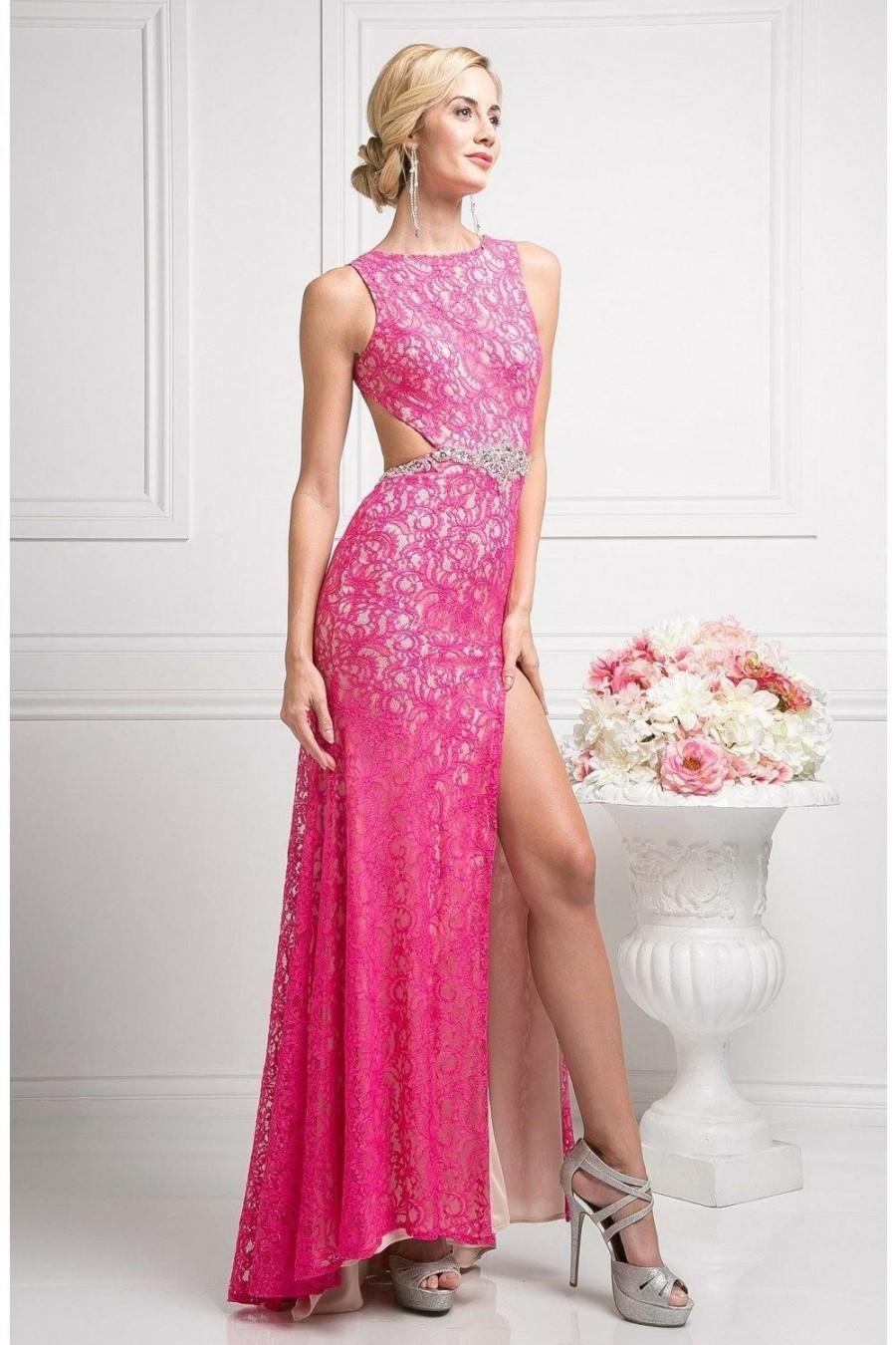 Dresses * | Cinderella Divine Cp807 Sexy Prom Long Dress Crazy Deals Hot Pink