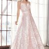 Dresses * | Cinderella Divine Am518 Long Formal Spaghetti Strap Prom Ball Gown Promotion