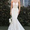 Dresses * | Cinderella Divine Cb066W Long Mermaid Bridal Dress Top Sellers Off White