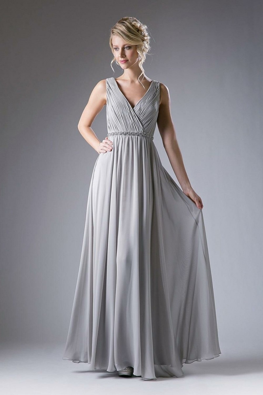 Dresses * | Cinderella Divine Cd1001 Formal Long Prom Dress Sleeveless Sale Bestsellers Champagne