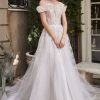 Dresses * | Cinderella Divine A1090 Long Off Shoulder Wedding Dress Tendy Style White