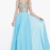 Dresses * | Cinderella Divine Cd71190 Long Formal Dress Sleeveless Prom Gown Sale New Threads Sky Blue