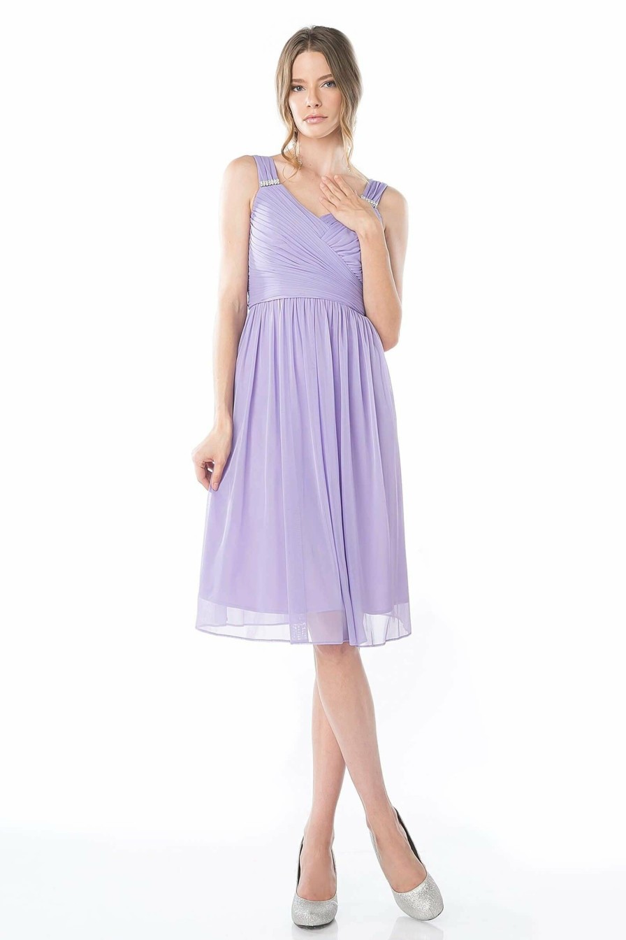 Dresses * | Cinderella Divine Cd3802 Short Bridesmaids Sleeveless Chiffon Prom Cocktail Dress Good Quality