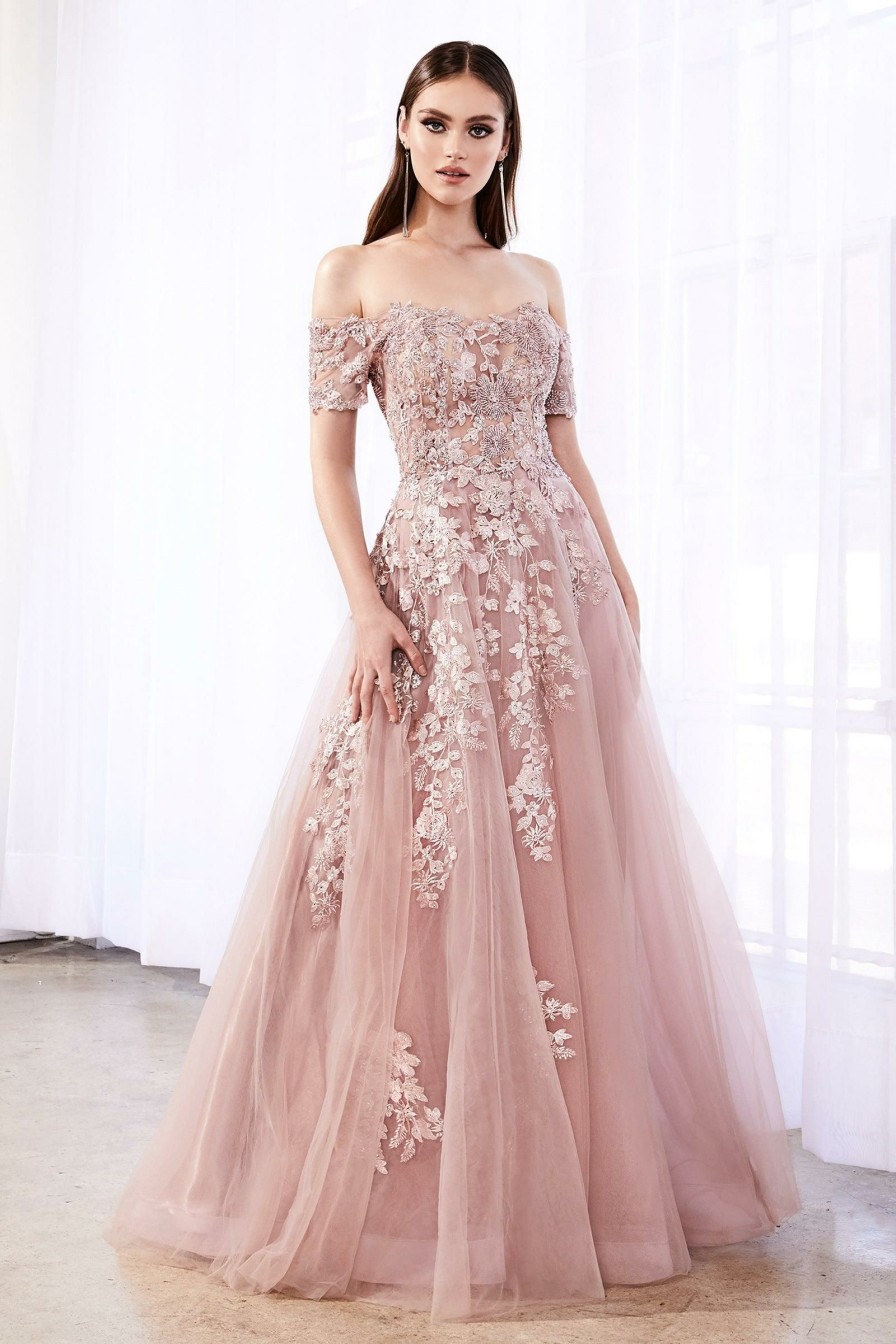 Dresses * | Cinderella Divine C20 Long Formal Off Shoulder Evening Dress Hot Selling