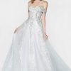 Dresses * | Cinderella Divine Kc19070W Lace Bridal Long Wedding Gown Clearance Sale Off White