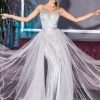 Dresses * | Cinderella Divine A5083 Long Formal Prom Dress Quality Guarantee Silver