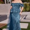 Dresses * | Cinderella Divine J849C Plus Size Long Fitted Evening Gown Free Delivery