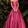 Dresses * | Cinderella Divine J822 Off Shoulder Prom Long A Line Ball Gown Sale Online