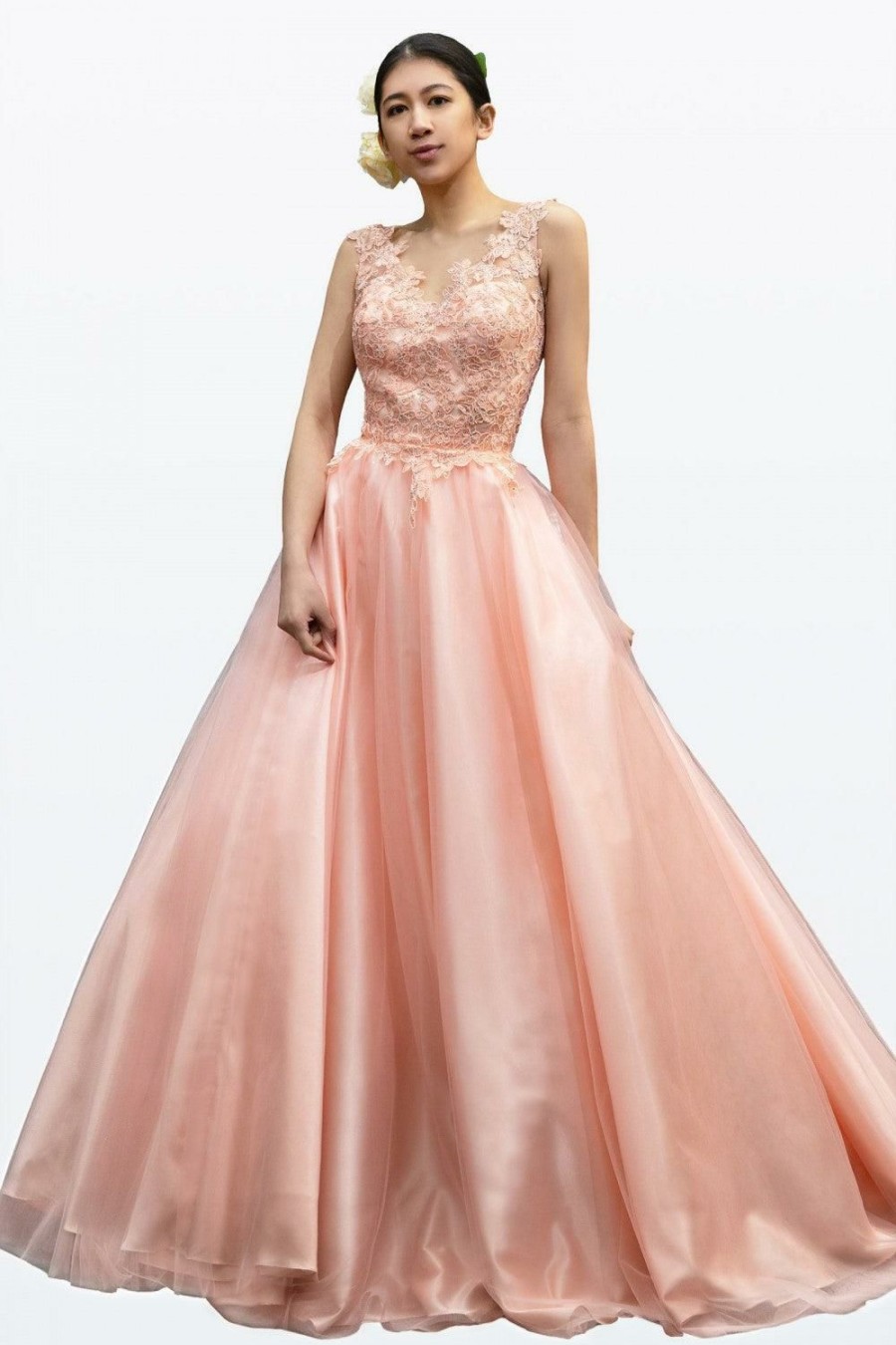 Dresses * | Cinderella Divine Cd9178 Long Sleeveless Prom Dress A-Line Evening Gown Limited Edition Blush