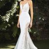 Dresses * | Cinderella Divine Cd937W Mermaid Illusion Wedding Dress Hot Selling Off White