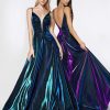 Dresses * | Cinderella Divine Cj506 Long Metallic Prom Dress Less Expensive