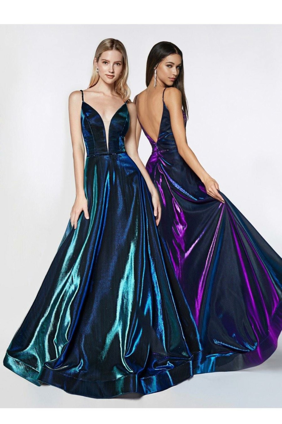 Dresses * | Cinderella Divine Cj506 Long Metallic Prom Dress Less Expensive