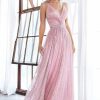 Dresses * | Cinderella Divine Uv006 Metallic Long Prom Dress Sale Best Choice