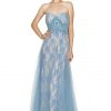 Dresses * | Cinderella Divine Cd003 Prom Long Lace Dress Clearance Ice Blue