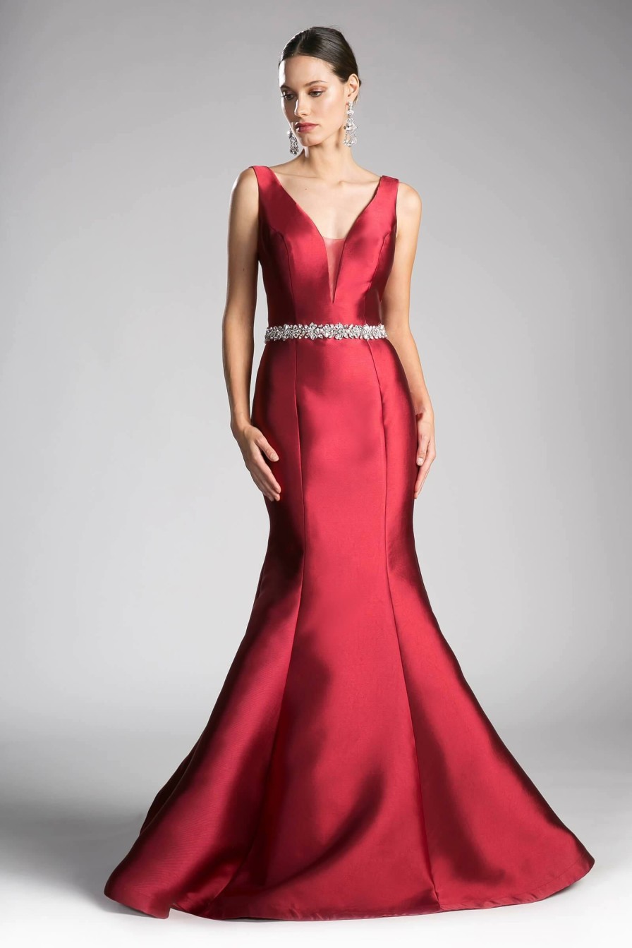 Dresses * | Cinderella Divine Cr807 Long Formal Prom Dress Sale Wholesale Burgundy