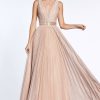 Dresses * | Cinderella Divine Cm9086 Long Formal Sleeveless Evening Prom Dress Discount Store Dusty Rose