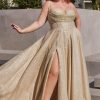 Dresses * | Cinderella Divine Cd252C Spaghetti Strap Prom Dress Sale Fire Sale