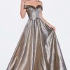 Dresses * | Cinderella Divine Cj268 Long Off The Shoulder Prom Dress Gown Lower Prices