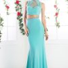 Dresses * | Cinderella Divine Ck20 Two Piece Prom Dress Fire Sale Aqua