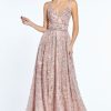 Dresses * | Cinderella Divine Cr840 Sleeveless Long Prom Dress Evening Gown Cheap Online Dusty Rose