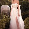 Dresses * | Cinderella Divine Cd964W Spaghetti Strap Long A Line Prom Dress Best Sale Off White