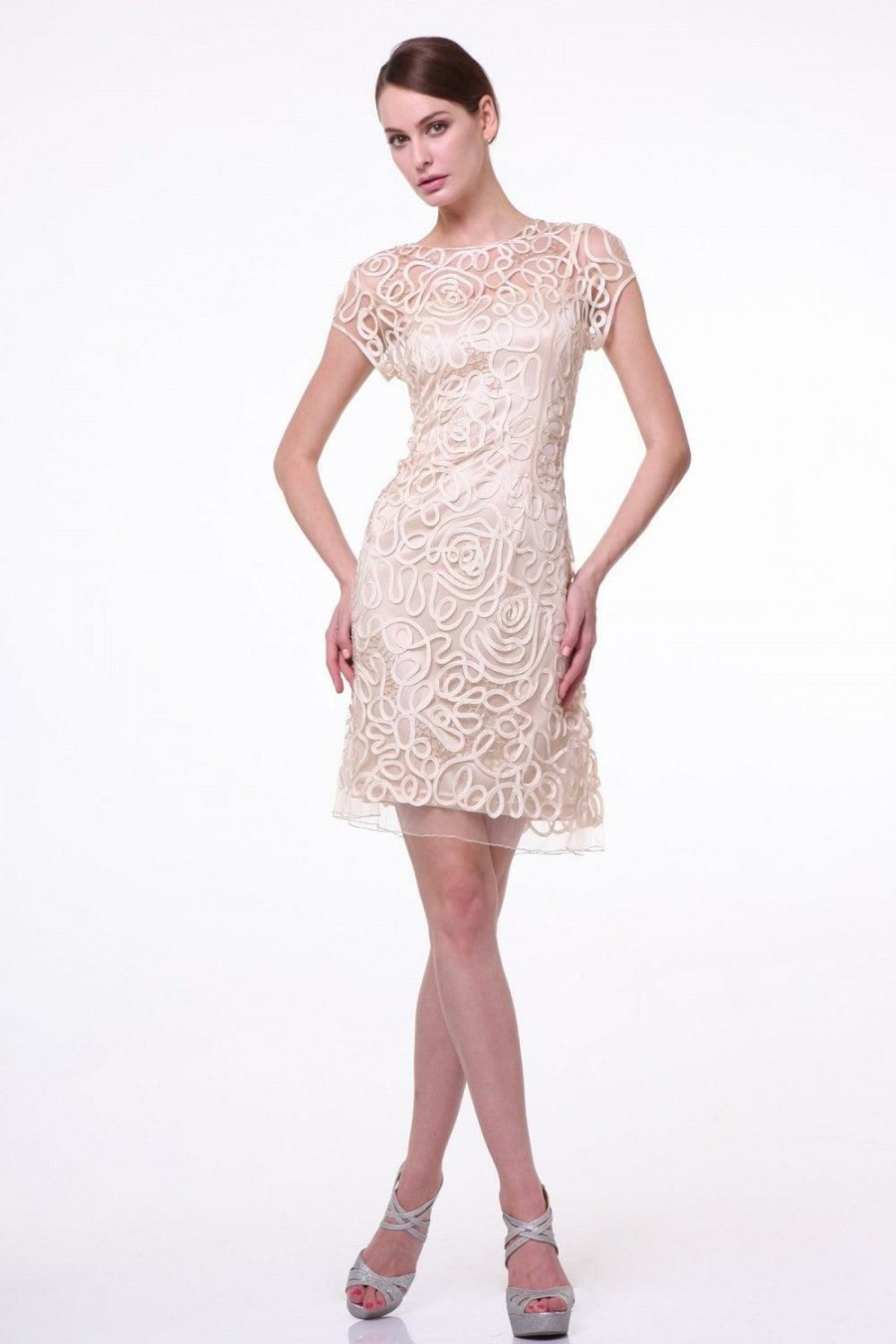 Dresses * | Cinderella Divine Cd1921 Short Dress Formal Cap Sleeve Cocktail Special