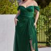 Dresses * | Cinderella Divine Cd878C Plus Size Long Formal Dress Sale Lower Prices Emerald