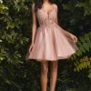 Dresses * | Cinderella Divine Cd0189 Lace Applique Short Prom Dress Typical Style