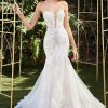 Dresses * | Cinderella Divine Cd928 Strapless Long Formal Mermaid Wedding Gown Excellent Off White-Nude