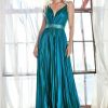 Dresses * | Cinderella Divine Cw230 Long Metallic Prom Dress Sale 100% Guarantee