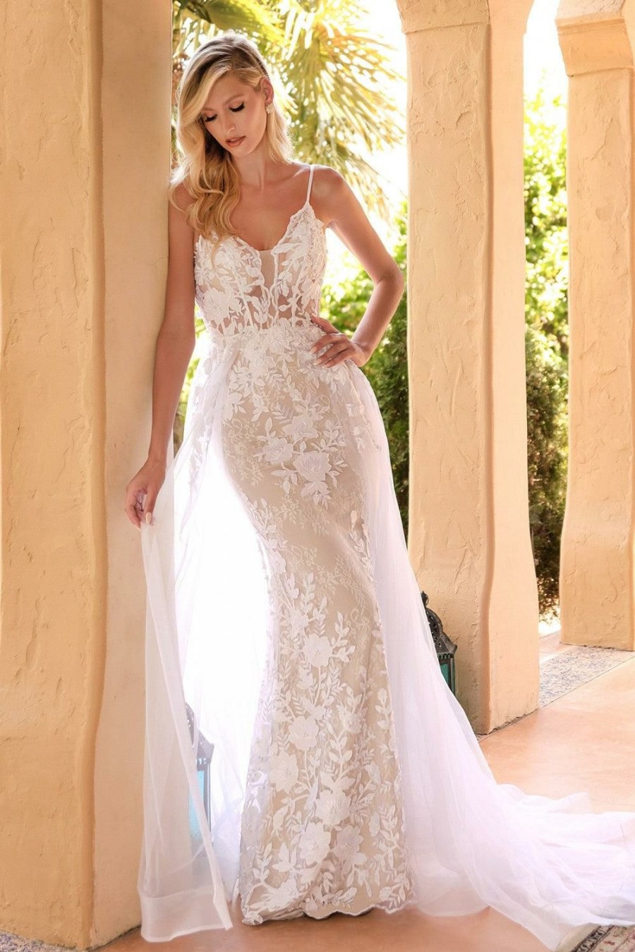 Dresses * | Cinderella Divine Cd931W Long Formal Bridal Wedding Dress Tendy Style Off White