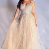 Dresses * | Cinderella Divine Cd940 Plus Size Long Prom Dress Sale Online Platinum