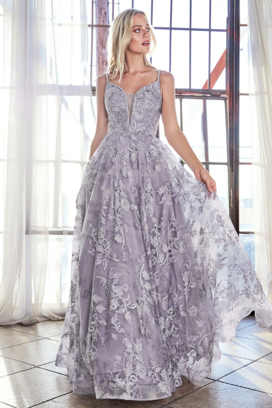 Dresses * | Cinderella Divine Cd902 Prom Long Formal Lace Applique Ball Gown Discount Online