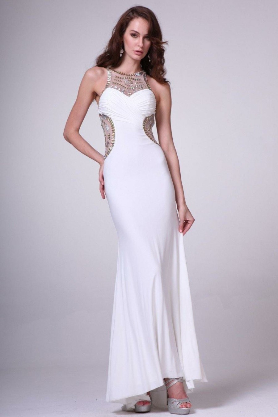 Dresses * | Cinderella Divine Jc3468 Long Formal Wedding Dress Best Price Off White