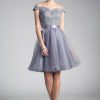 Dresses * | Cinderella Divine Cd1021 Prom Short Off Shoulder Homecoming Lace Cocktail Dress Best Price