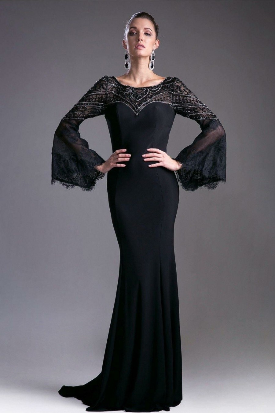 Dresses * | Cinderella Divine Cd71435 Prom Long Formal Dress Sale Sale Online Black