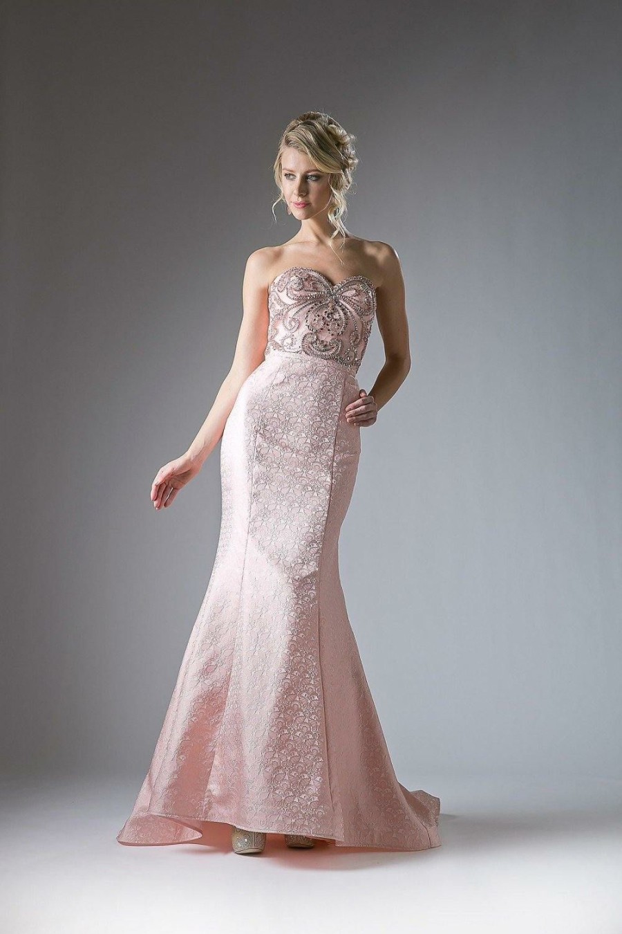 Dresses * | Cinderella Divine Cd8130 Prom Formal Long Dress Best Choice Blush