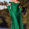 Dresses * | Cinderella Divine Cd988C Plus Size Long Off Shoulder Prom Dress Tendy Style