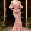 Dresses * | Cinderella Divine Cd959 Off Shoulder Mermaid Long Prom Gown Clearance