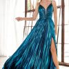 Dresses * | Cinderella Divine Cd161 Metallic Long Prom Dress Sale Reliable Quality