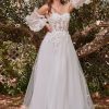 Dresses * | Cinderella Divine Cd962W Strapless A-Line Lace Wedding Gown Gift Selection Off-White