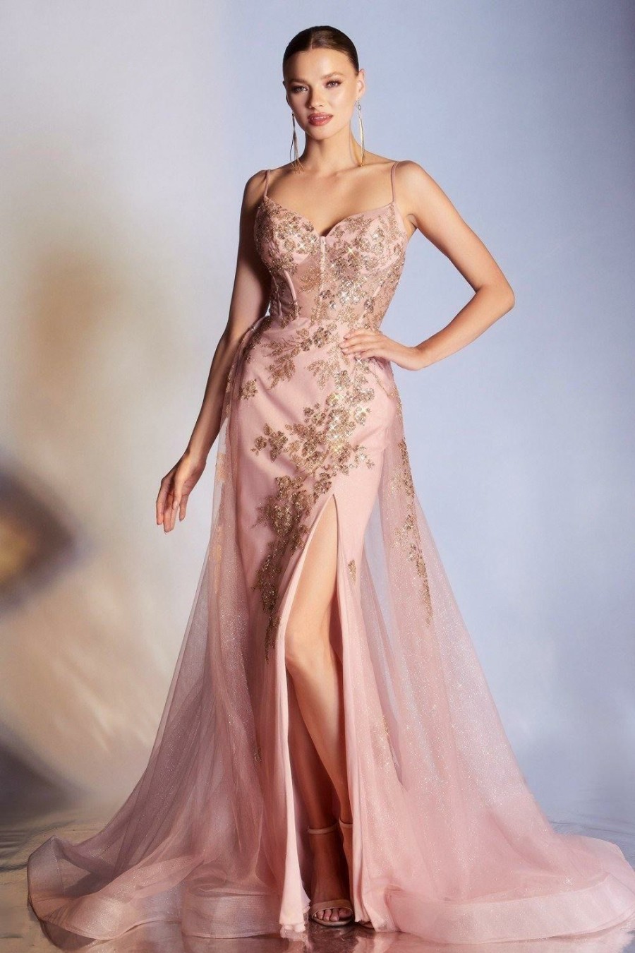 Dresses * | Cinderella Divine Cr857 Prom Long Dress Evening Gown Fashion Rose Gold