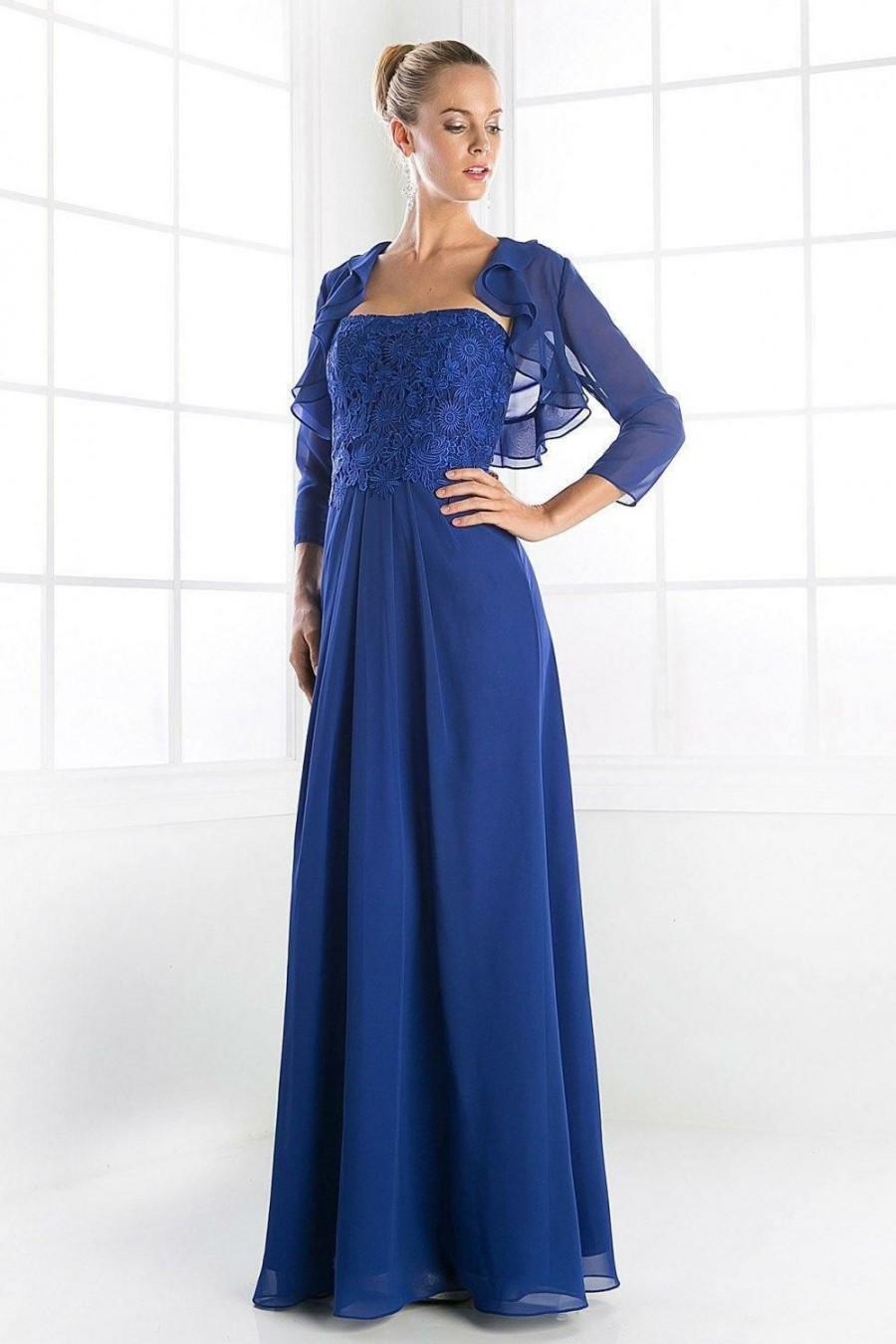 Dresses * | Cinderella Divine Ch1507 Mother Of The Bride Long Dress Sale Hot Sell Royal