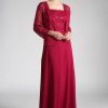 Dresses * | Cinderella Divine A1616 Formal Long Mother Of The Bride Dress Limited Edition Burgundy