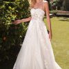 Dresses * | Cinderella Divine Ty15 Spaghetti Strap Long Lace Wedding Gown Clearance Sale Off-White