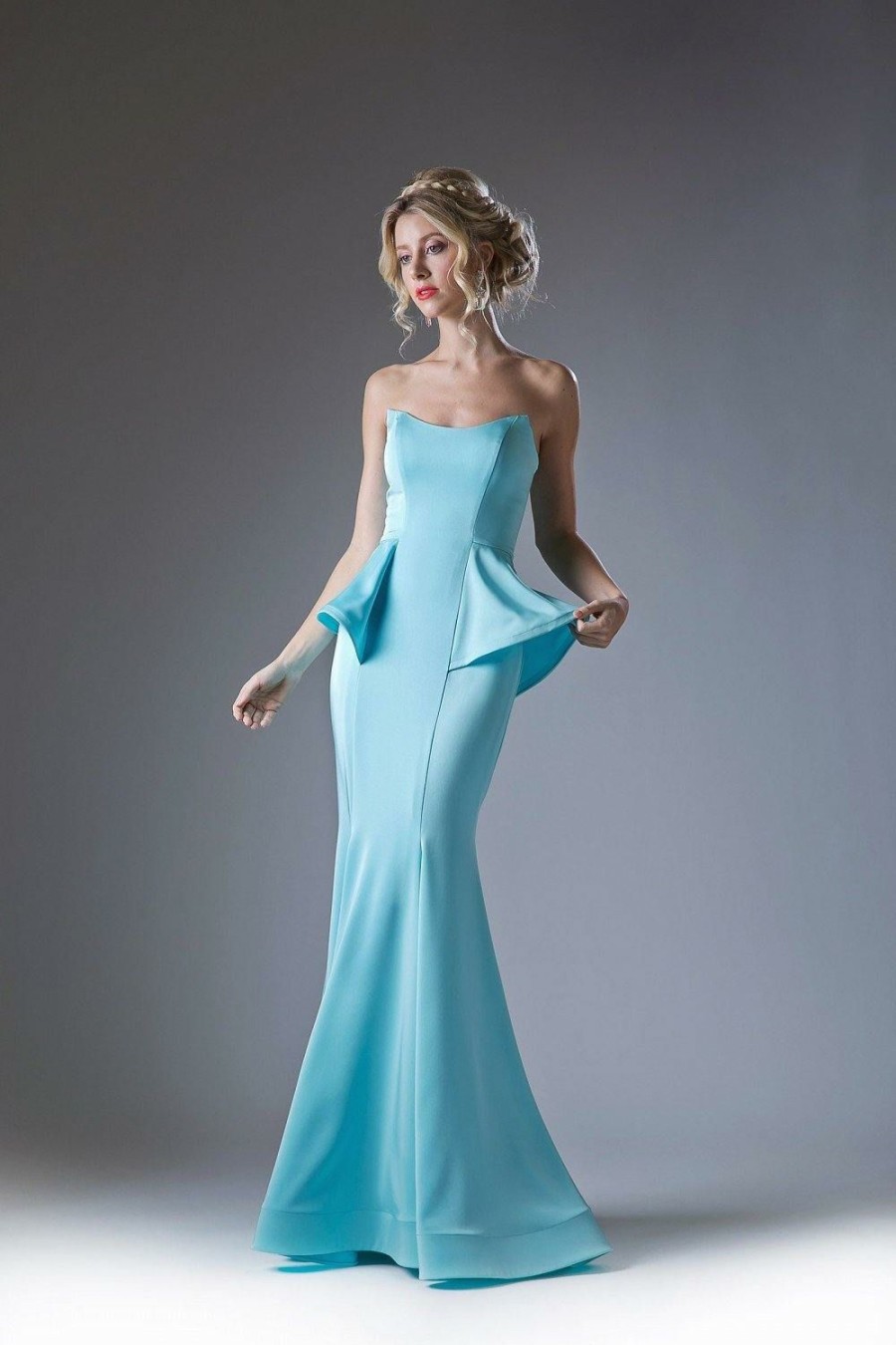 Dresses * | Cinderella Divine A9003 Strapless Long Fitted Formal Dress Sale Opening Sales Mint