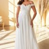 Dresses * | Cinderella Divine 7258W Long Off Shoulder Wedding Gown Bestsellers Off White