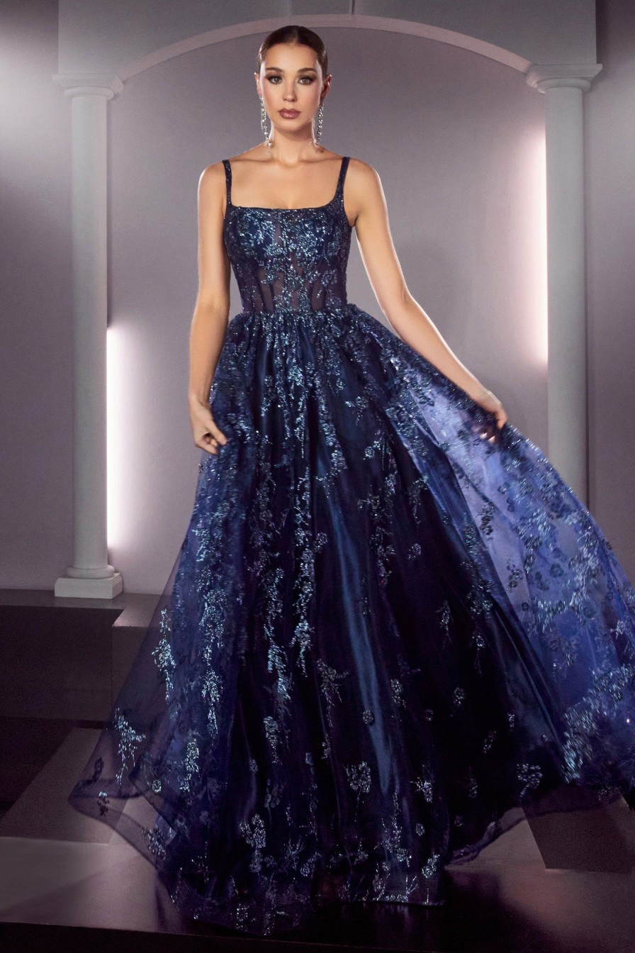 Dresses * | Cinderella Divine J840 Long A-Line Evening Gown Hot Selling